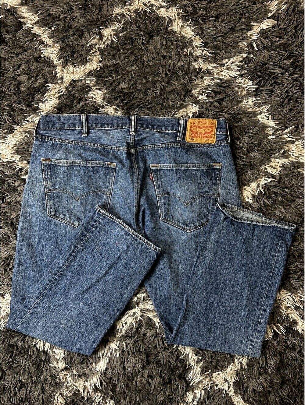 Vintage Levis 501 Straight Leg Denim Jeans Mens 40x30 Blue Button Fly
